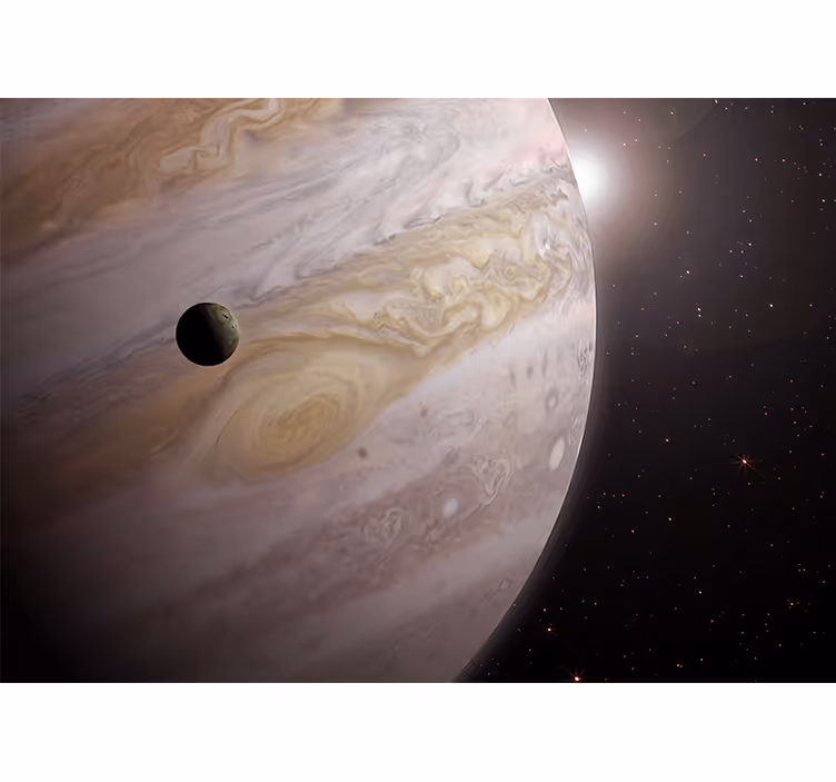 Tapisserie espace jupiter et la lune - TenStickers