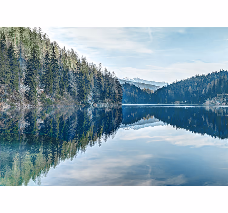 Tapisserie paysage miroir de montagne serein - TenStickers