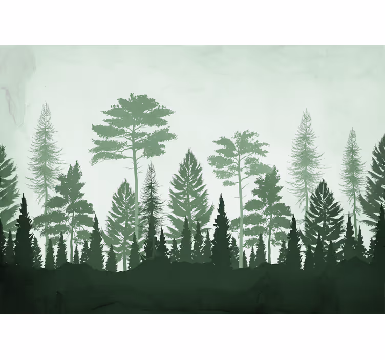 Tapisserie forêt forêt toujours verdoyante - TenStickers