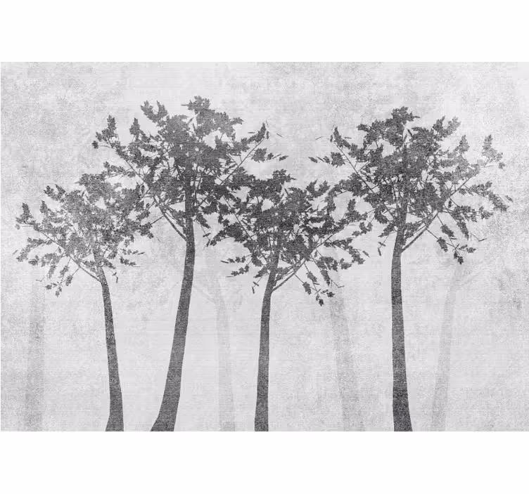 Tapisserie arbre disposition silhouette - TenStickers