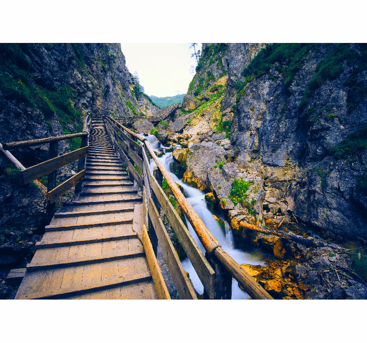 Tapisserie paysage chemin de montagne pittoresque - TenStickers