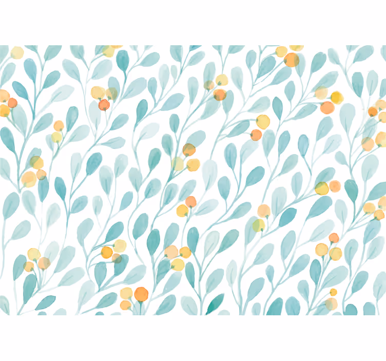 Tapisserie fleur motif de feuilles botaniques - TenStickers
