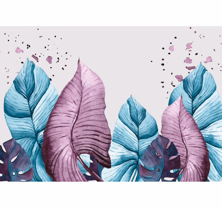 Tapisserie nature motifs de grandes feuilles - TenStickers