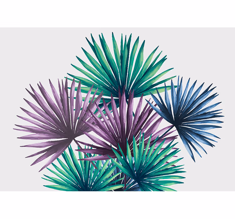 Papiers peints nature motifs feuillus tropicaux - TenStickers
