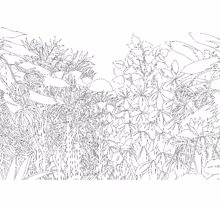 Tapisserie fleur motif nature floral - TenStickers