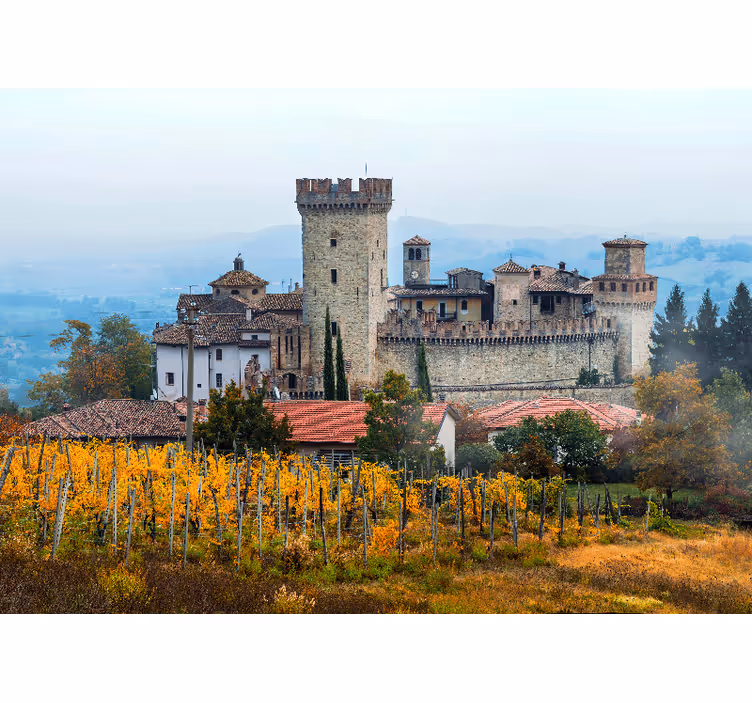 Tapisserie villes et pays paysage château hérité - TenStickers
