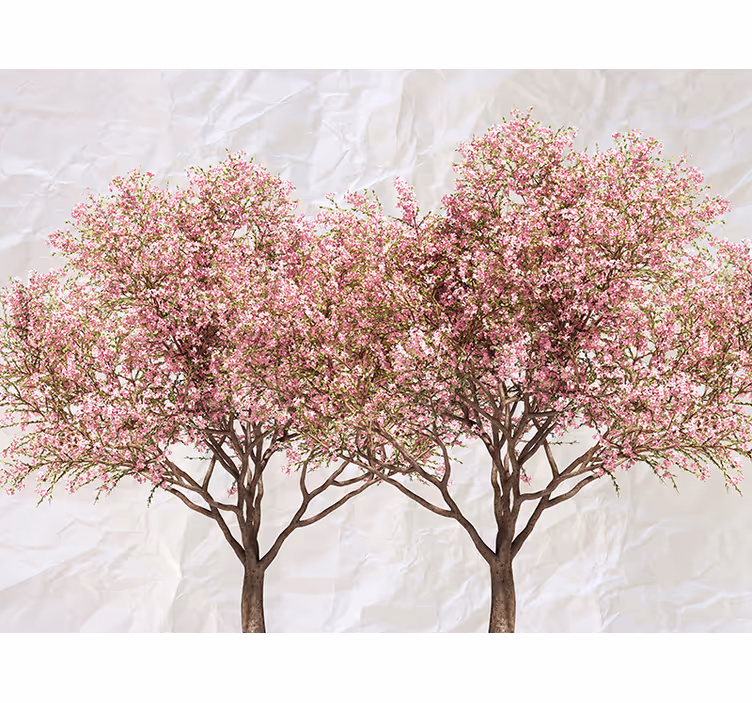 Papier peint chambre ado fleur arbres roses en fleurs - TenStickers