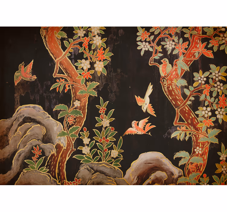 Tapisserie animaux scène d'oiseaux tropicaux - TenStickers