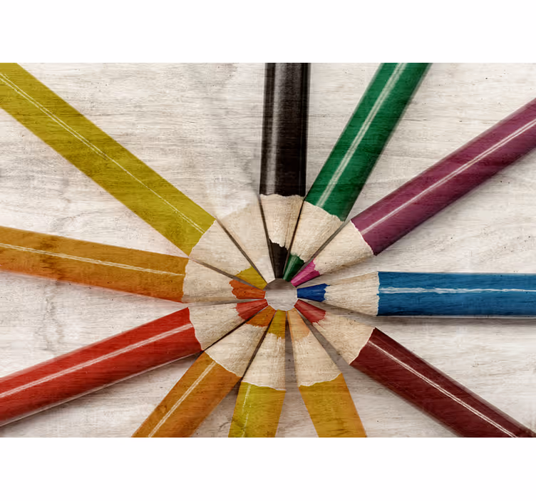 Tapisserie phrase arrangement de crayons colorés - TenStickers