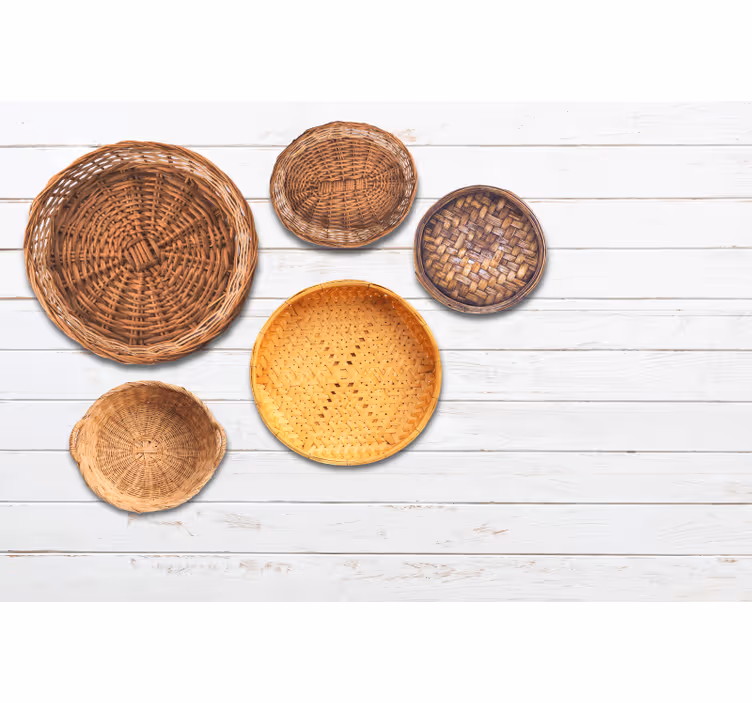 Tapisserie textures et motifs motifs de paniers tissés - TenStickers