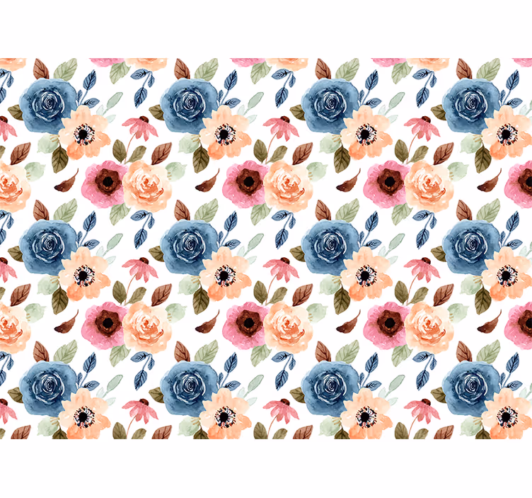 Papier peint mural de fleurs Fleurs élégantes aquarelles - TenStickers