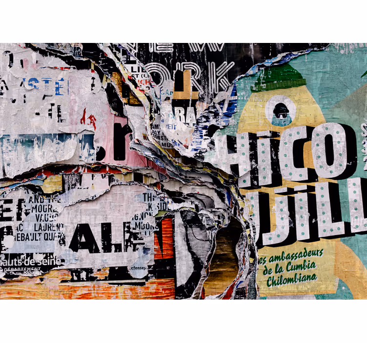 Papier peint chambre ado graffiti collage de rue urbaine - TenStickers