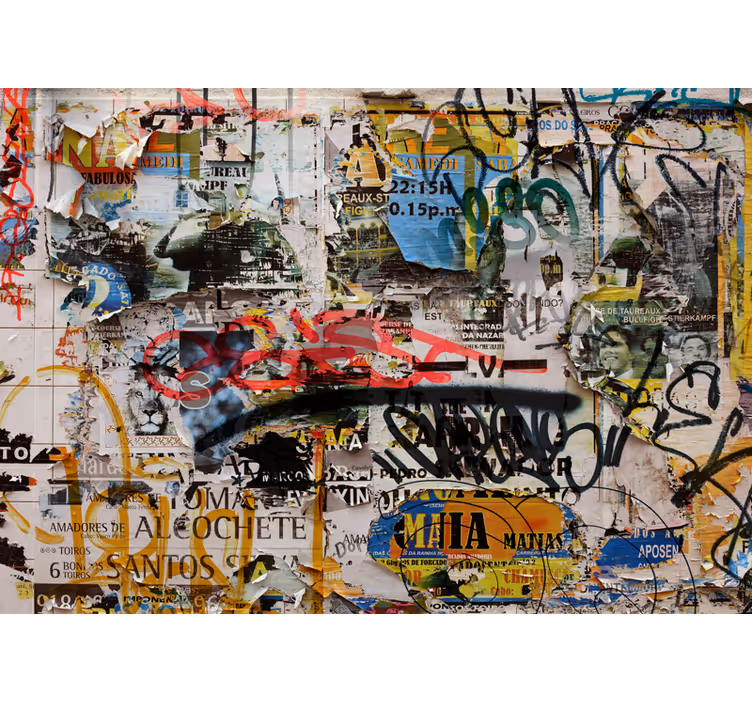 Tapisserie graffiti collage d'art urbain - TenStickers