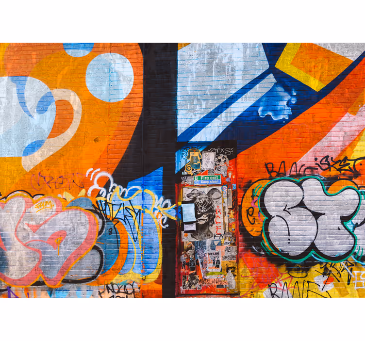 Tapisserie graffiti Étiquettes urbaines vibrantes - TenStickers