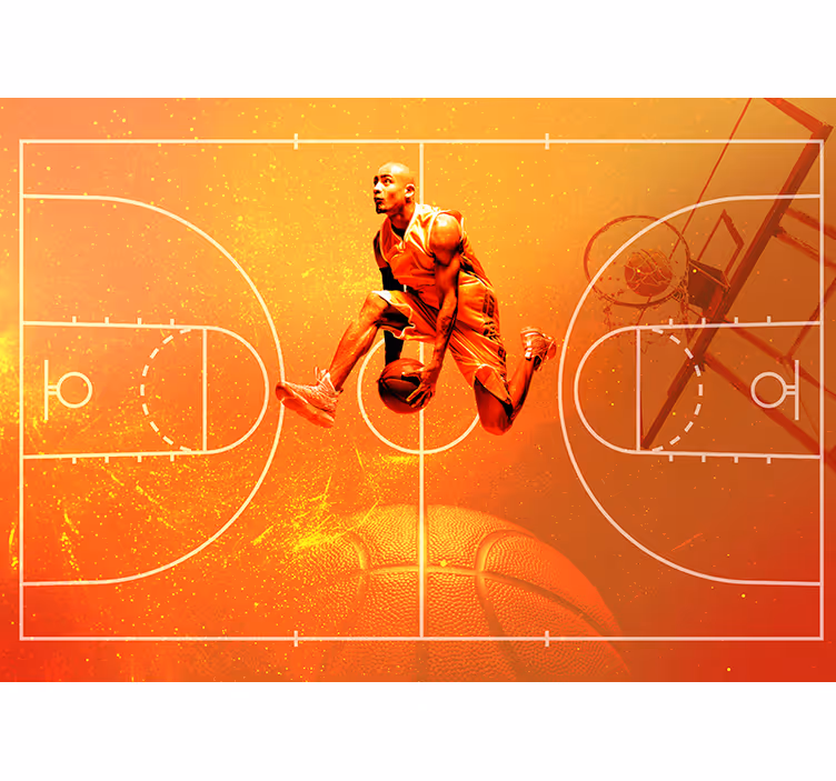 Papier peint chambre enfant collage basketball - TenStickers