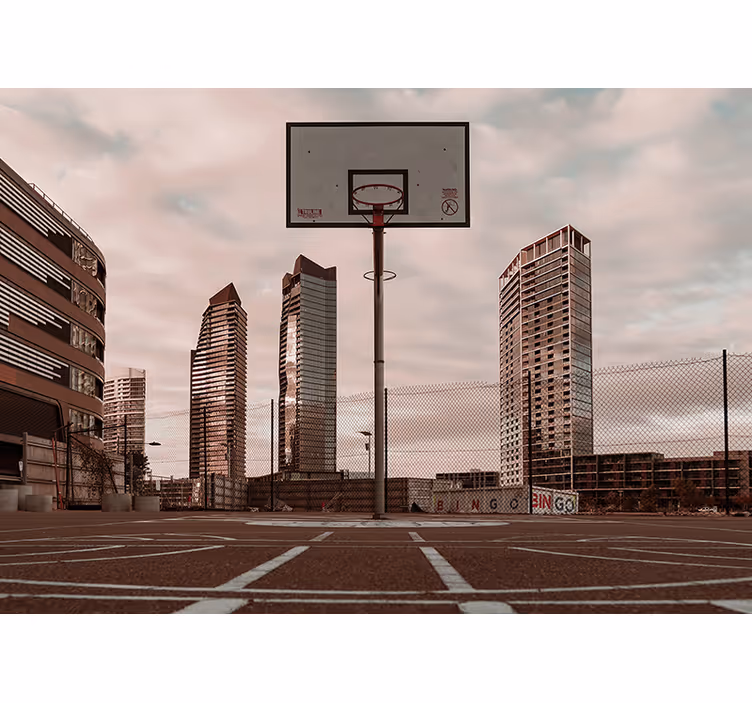 Papier peint chambre ado terrain de basket - TenStickers