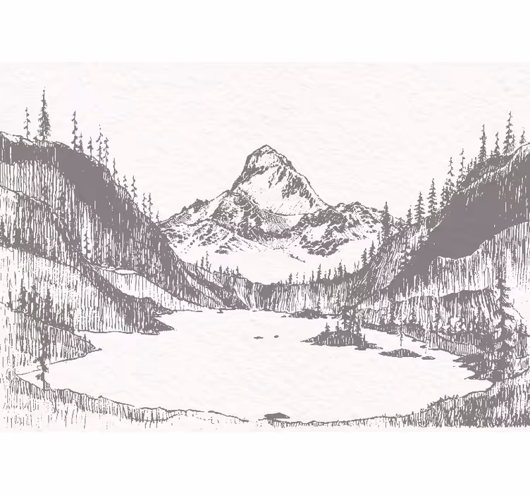 Papier peint panoramique montagne enneigée - TenStickers