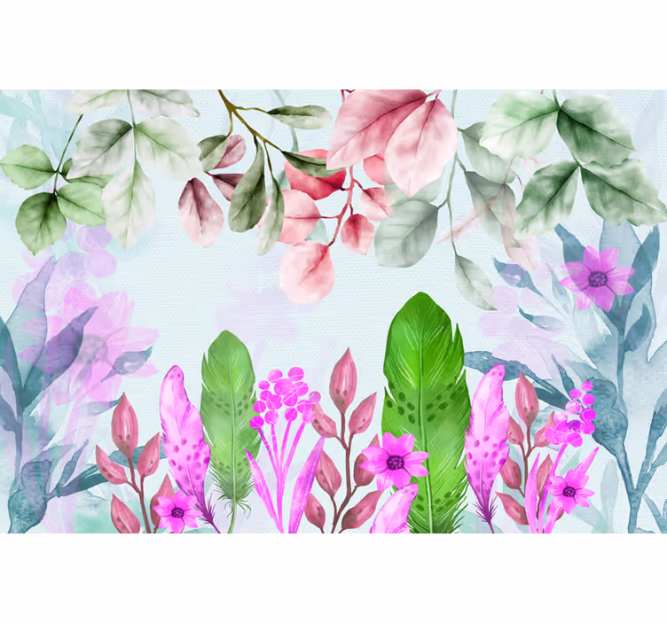 Tapisserie murale recouverte de plantes - TenStickers