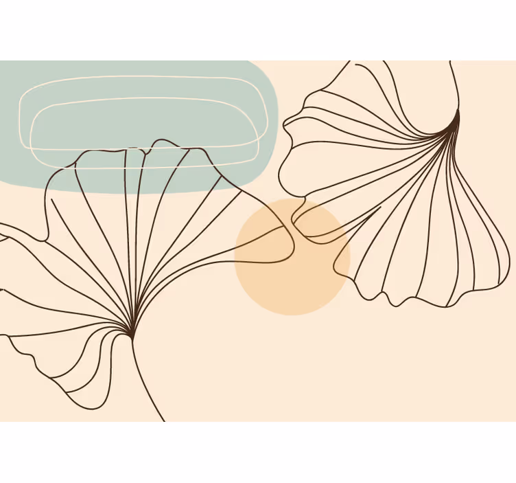 Papier peint panoramique ginkgo abstrait - TenStickers