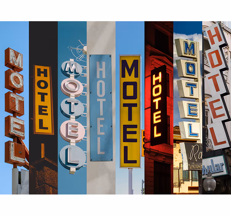 Tapisserie murale avec des signaux d'hôtel - TenStickers