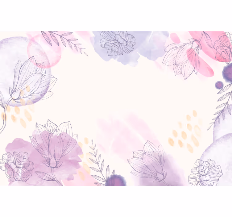 Papier peint panoramique fleurs aquarelles - TenStickers