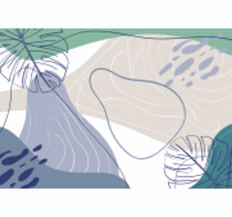 Papier peint panoramique feuilles abstraites - TenStickers