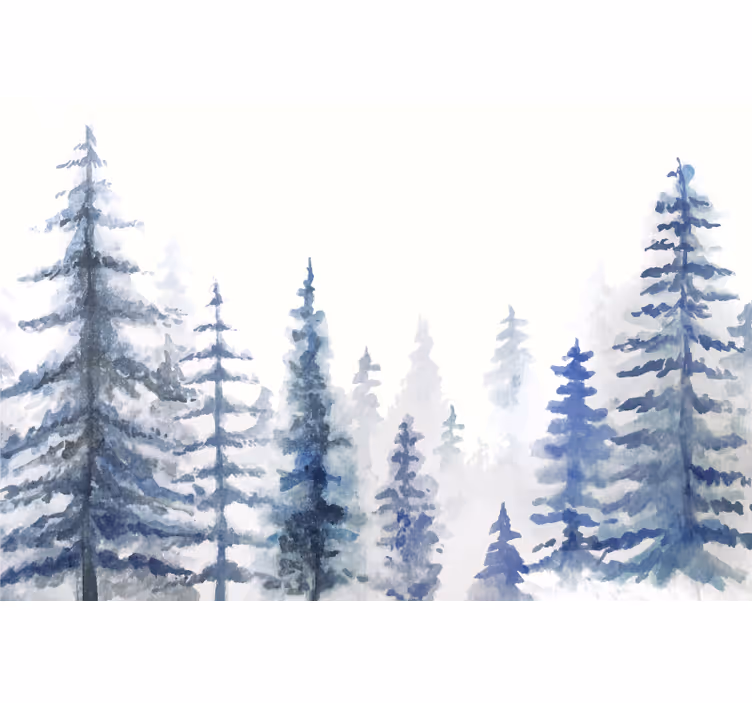 Papier peint panoramique forêt brumeuse - TenStickers