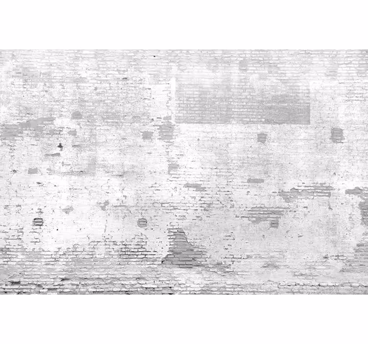 Tapisserie murale brique mur blanc décrépit - TenStickers