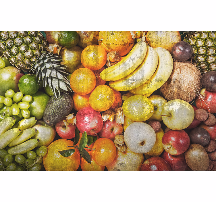 Tapisserie murale image de fruits sur béton - TenStickers