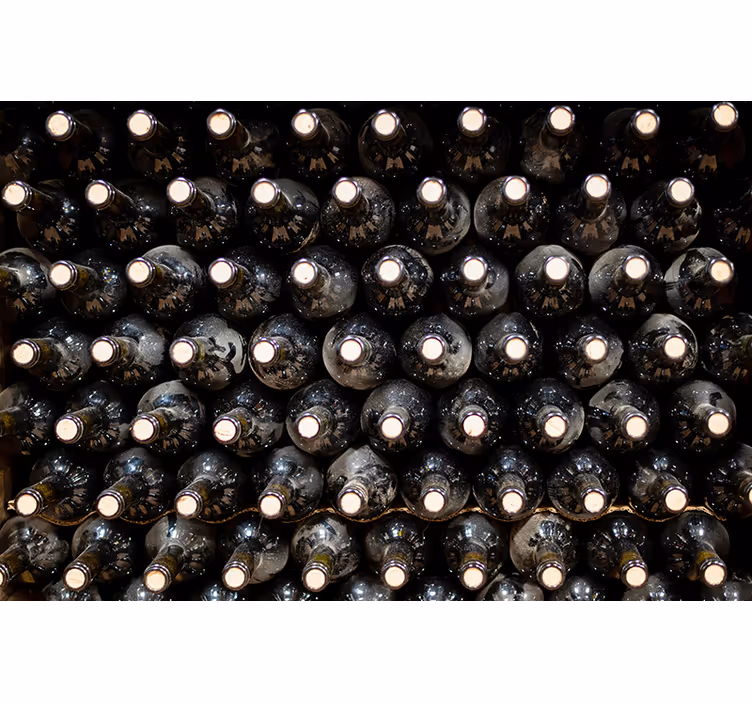 Tapisserie murale vintage bouteilles cave - TenStickers