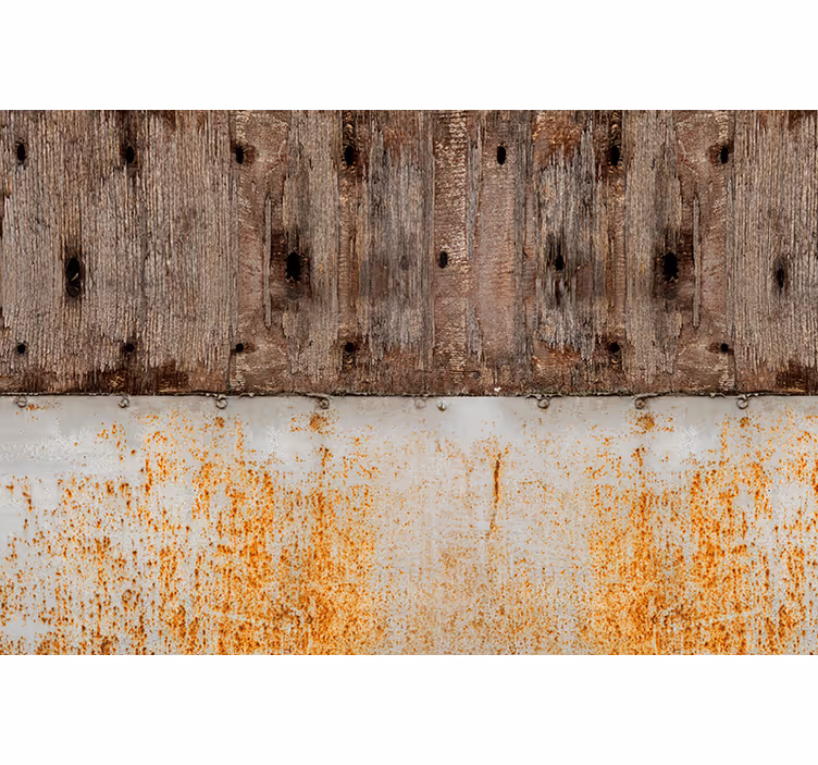 Tapisserie murale métal et copeaux de bois - TenStickers