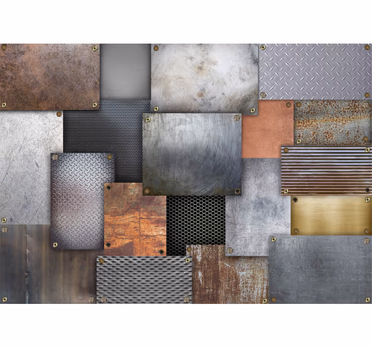 Tapisserie murale salle bain acier industriel - TenStickers