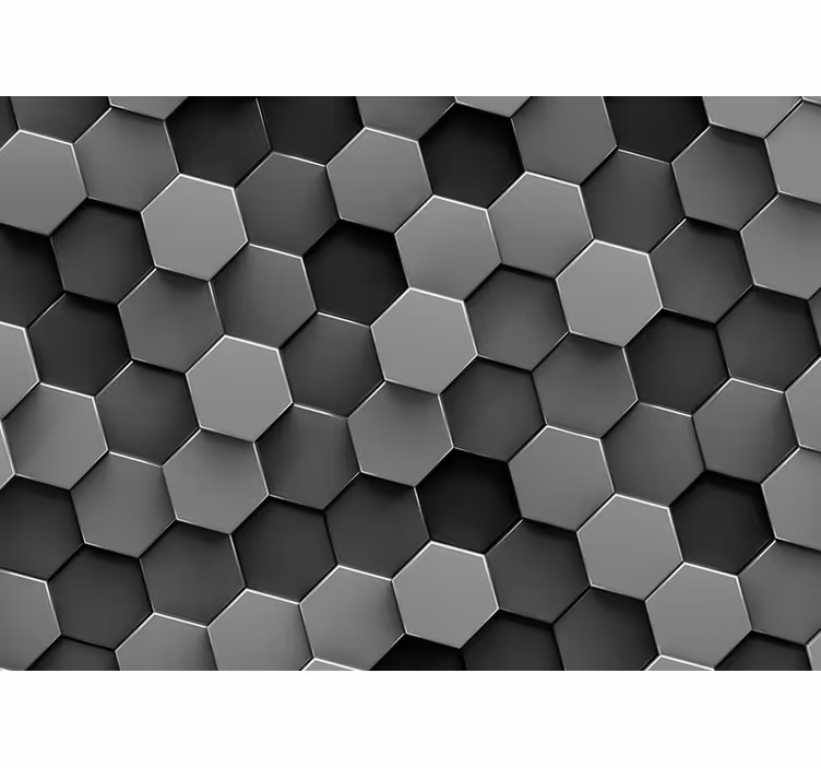 Papier peint 3d salon hexagones - TenStickers
