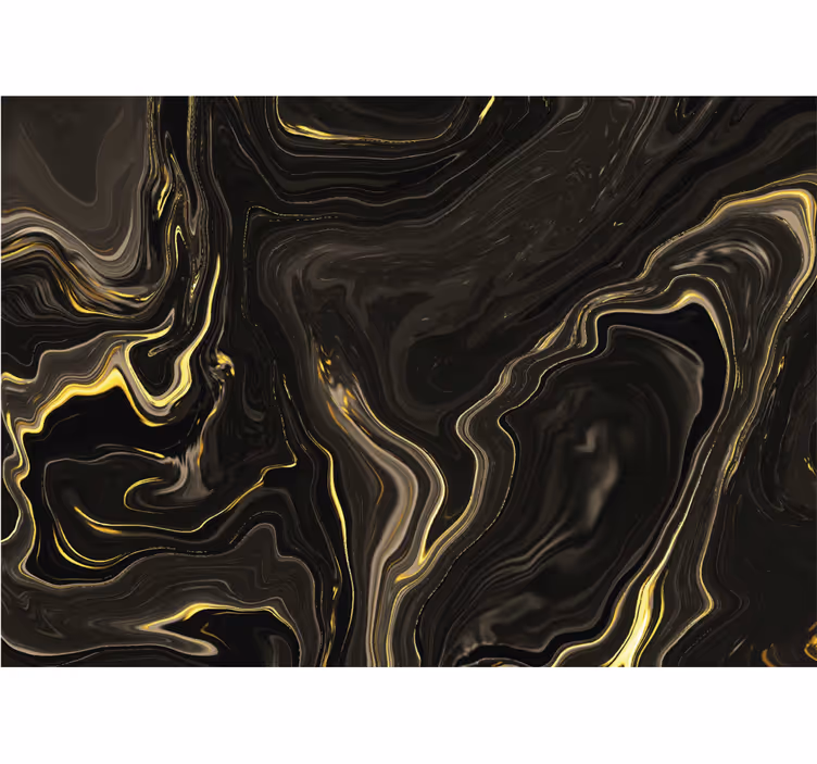 Papier peint salle de bain marbre noir or - TenStickers