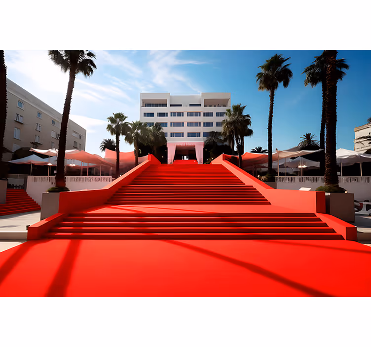 Tapisserie murale tapis rouge cannes - TenStickers