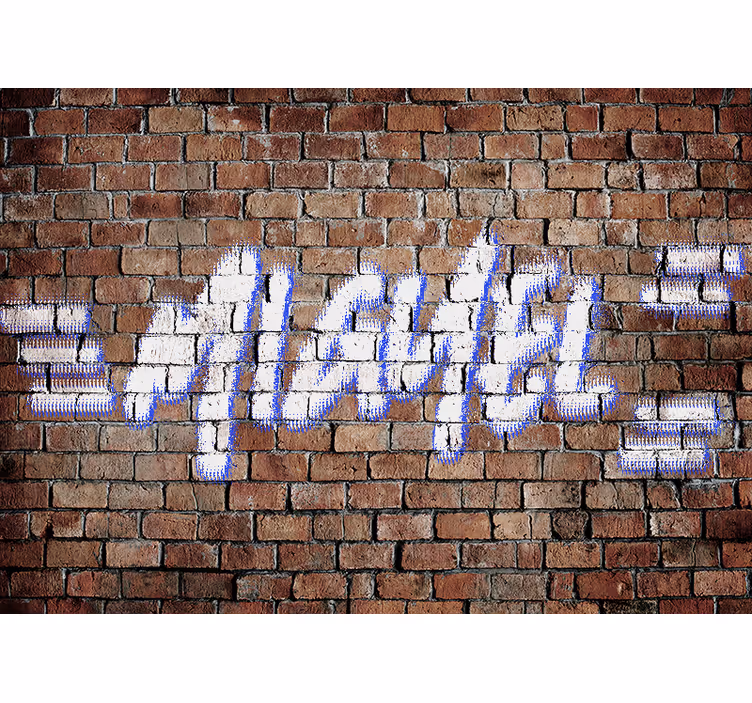 Papier peint graffiti prénom sur briques - TenStickers