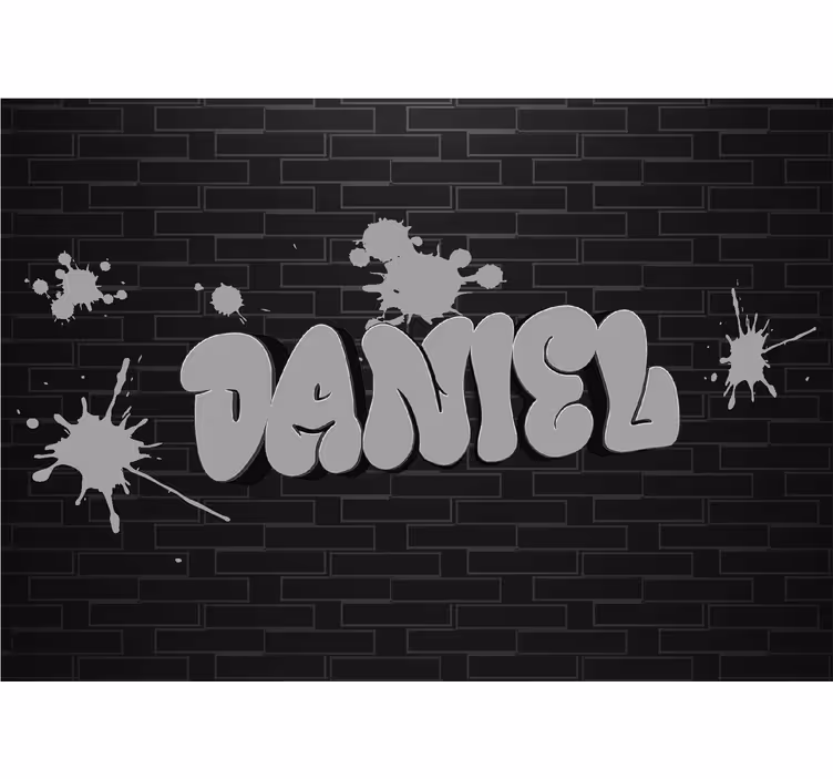 Tapisserie murale chambre ado graffiti gris personalisable - TenStickers