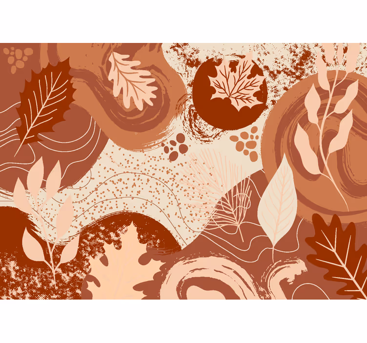 Papier peint panoramique terracotta plantes et fleurs - TenStickers