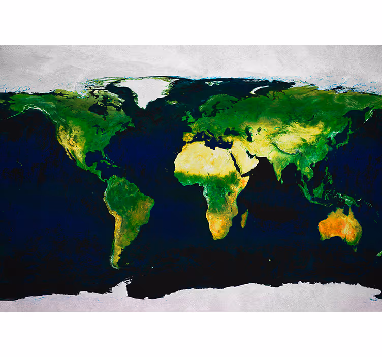 Tapisserie carte du monde cartographie globale - TenStickers