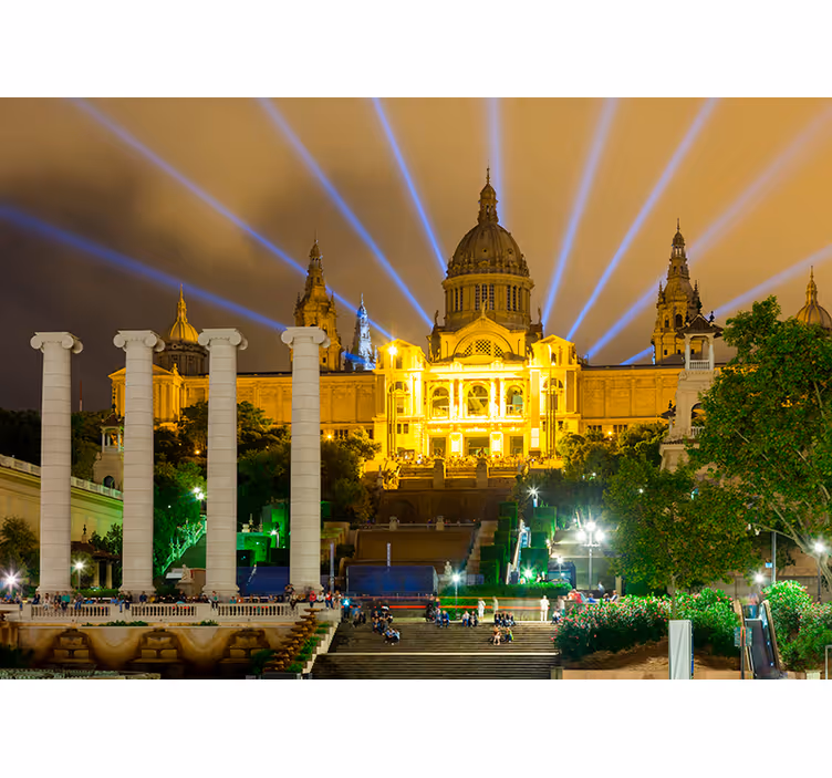 Tapisserie villes et pays lumières nocturnes de barcelone - TenStickers