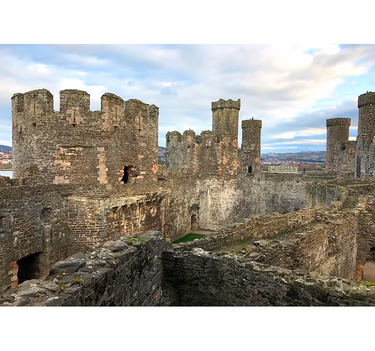Tapisserie villes et pays ruines du château médiéval - TenStickers