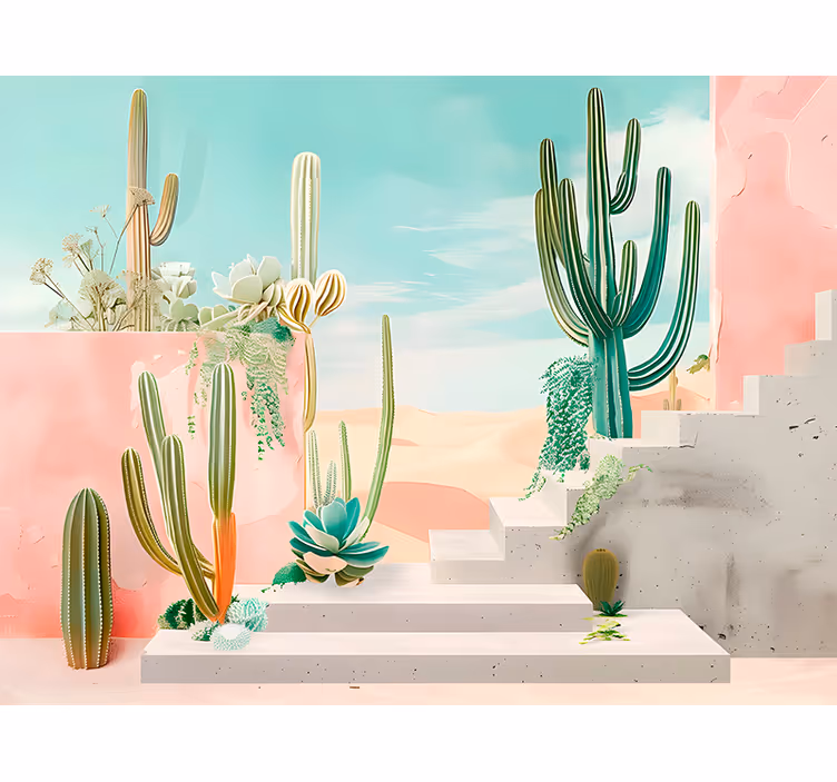 Tapisserie désert mexicain couleur pastel - TenStickers