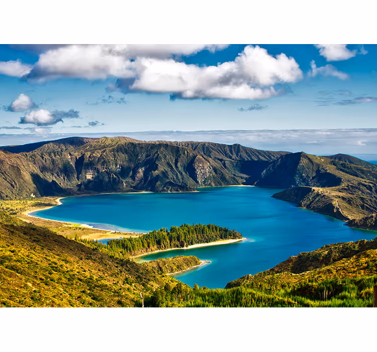 Tapisserie paysage vue paisible sur le lac - TenStickers