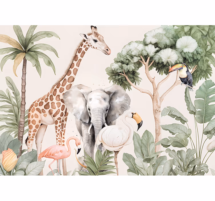 Tapisserie autres animaux paysage de savane - TenStickers