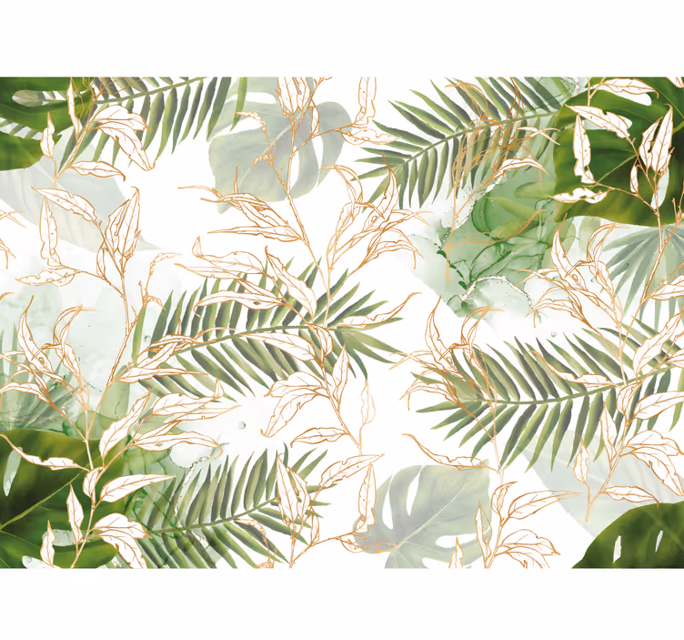 Papier peint salon feuilles de palmier - TenStickers