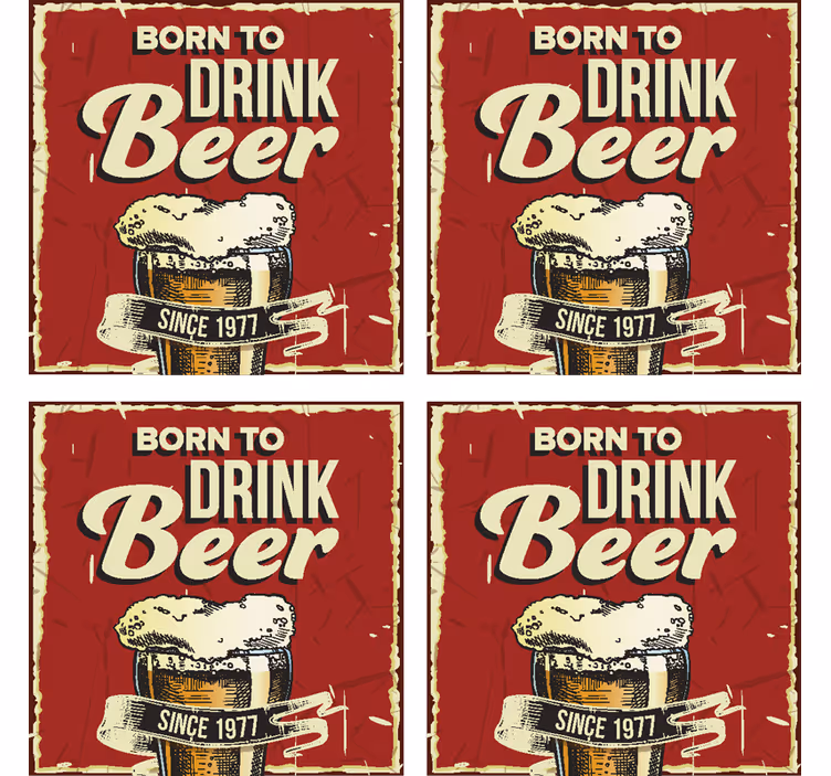 Sticker Né pour boire année personnalisable - TenStickers