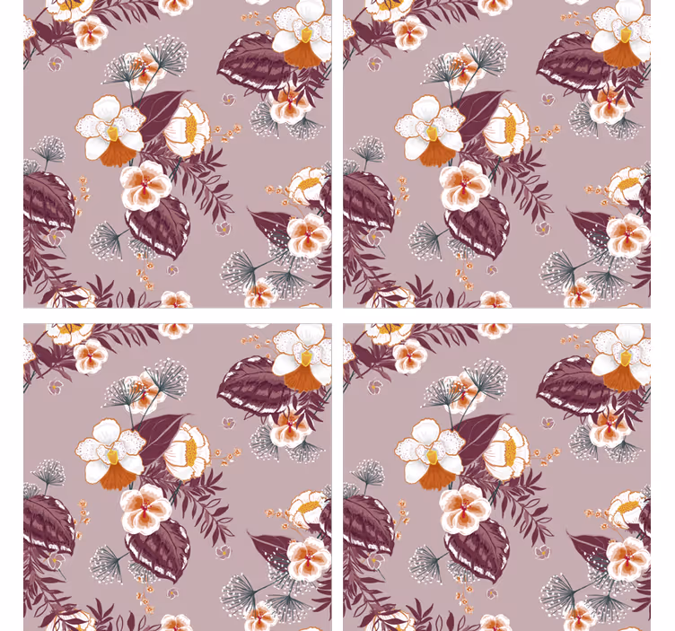Dessous de verre surface à motif floral - TenStickers