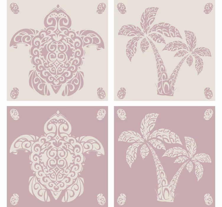 Dessous de verre geek motifs de feuilles de palmier élégants - TenStickers