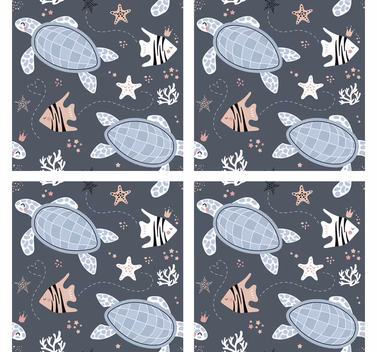 Dessous de verre geek motif créatures marines - TenStickers