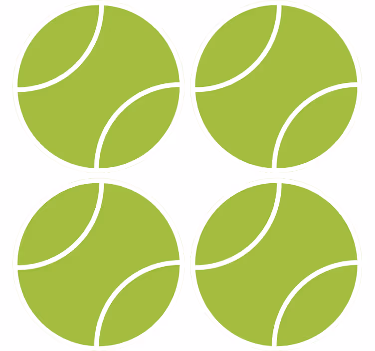 Dessous de verre geek set de tennis vert circulaire - TenStickers